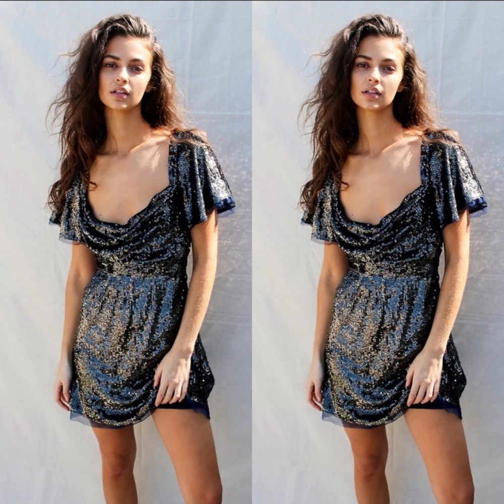 💃Free People Allie Sequin Mini Party Dress NWT 💃